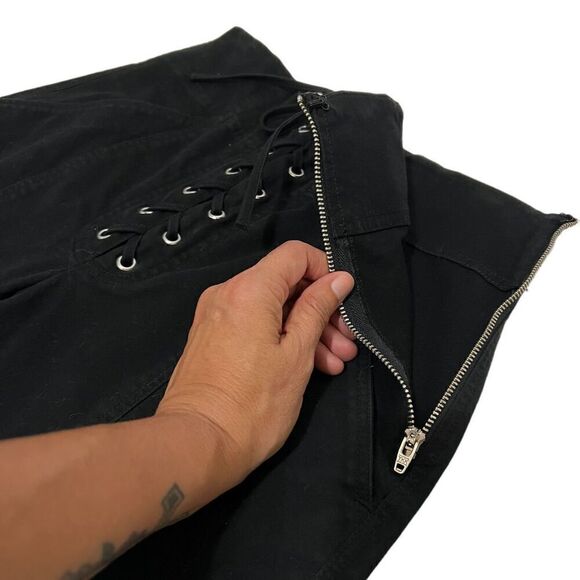 A.L.C. NWT Women's Black High Waist Lace Up Ankle Pants Size 4 - Picture 4 of 14